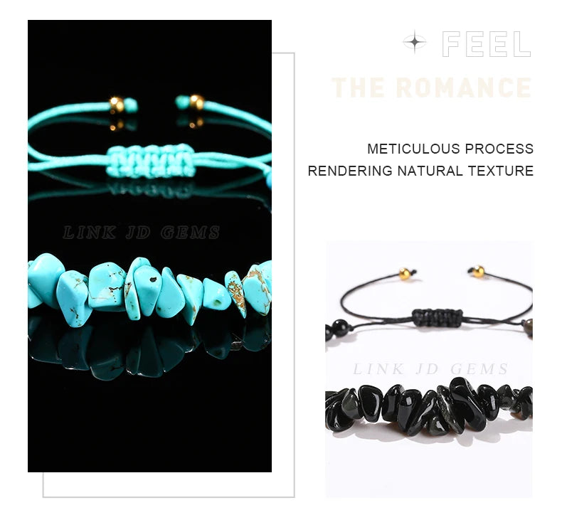 Change Better Natural Stone Amethyst Gravel Chip Bead Adjustable Braided Bracelet Women Men Small Round Bead Strand Healing Gift
