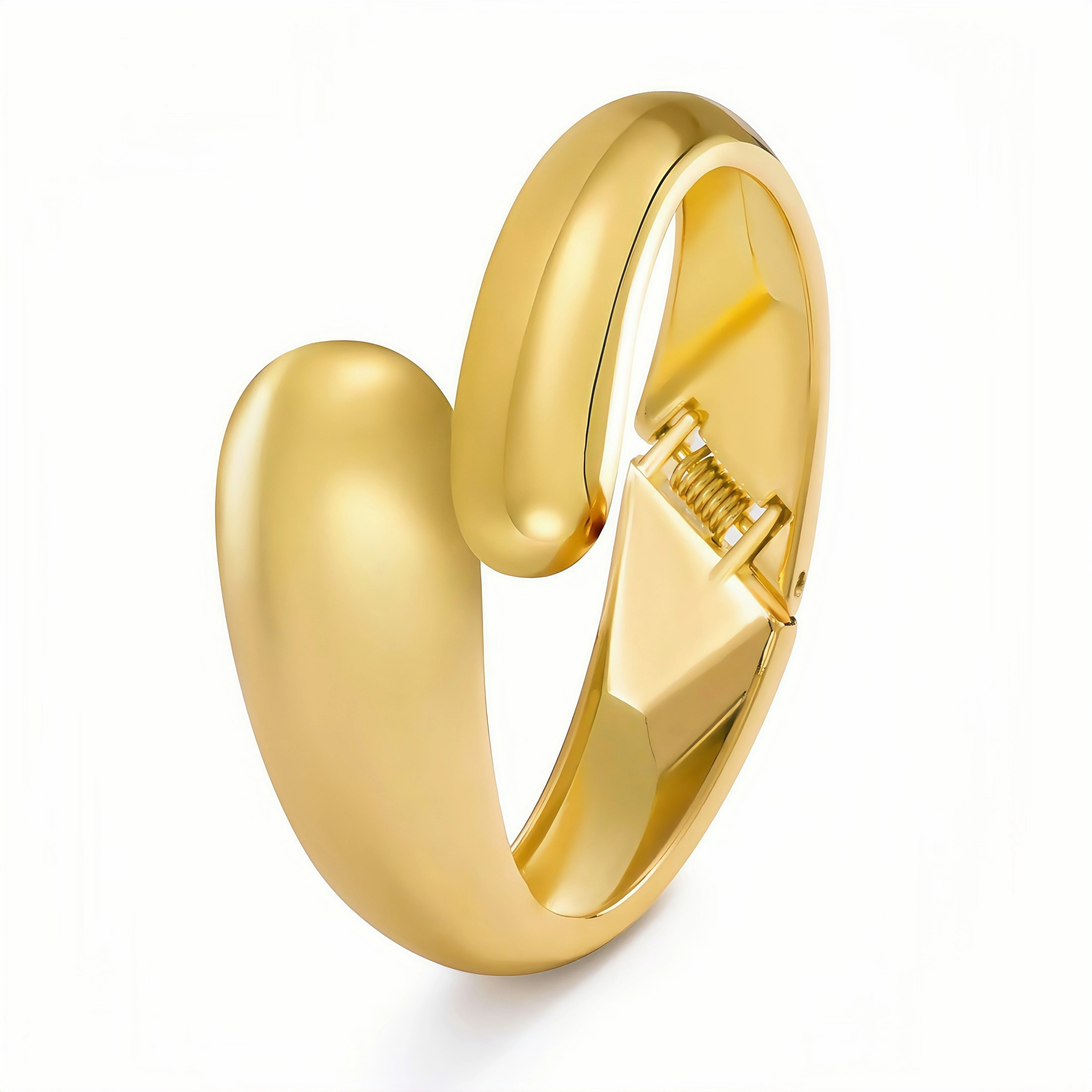 FTCY Chunky Gold Bangles Bracelets for Women Gold Color Charm Waterdrop Spiral Oval Bangle Bracelets Trendy Elegant Jewelry Gift