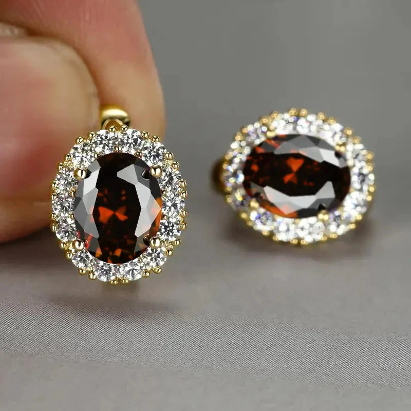 CAOSHI Multiple Colors Cubic Zirconia Hoop Earrings for Women Fashionable Gold Color/Silver Color Wedding Jewelry Accessories