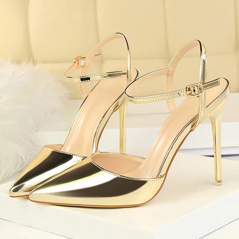 Buckle Strap High Heels - Pointed Toe Wedding Party Pumps Women