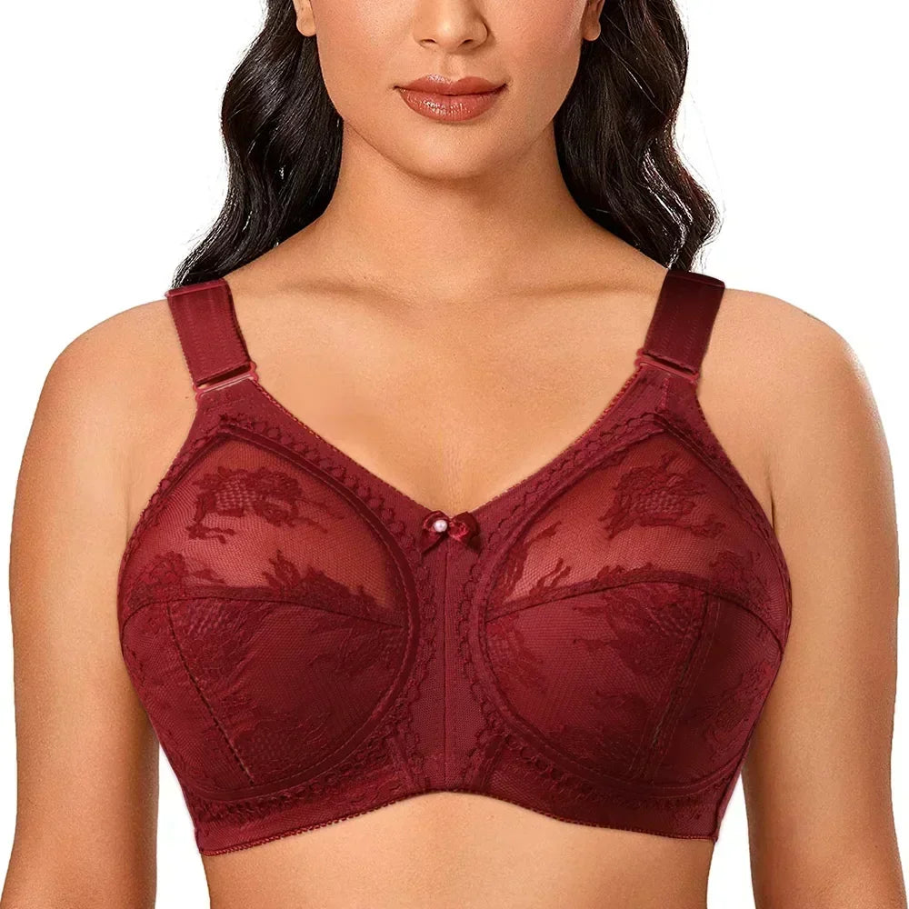 Big Minimizer Bras - Large Size Lace Wireless Full Coverage