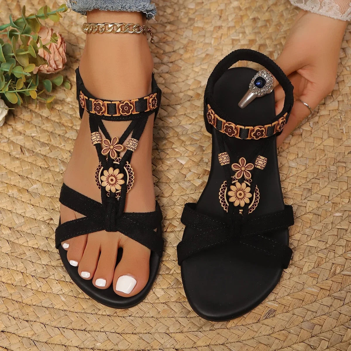 Bohemian Wedge Sandals - Soft Bottom Summer Platform Shoes Women