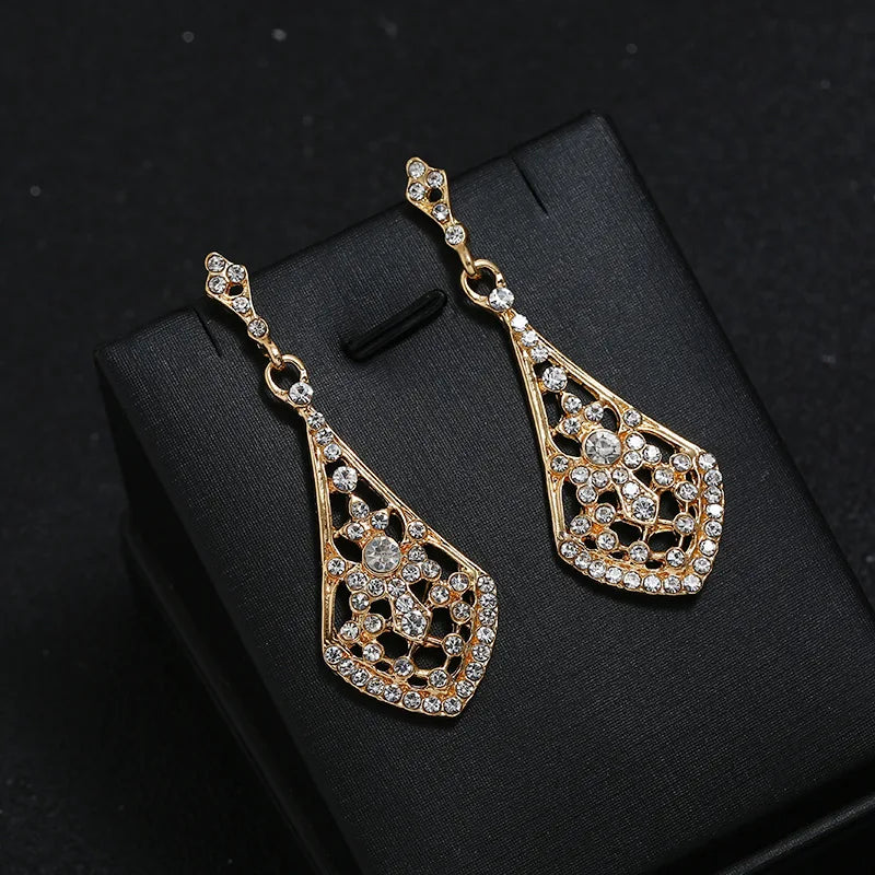 1920s Flapper Earrings 20s Art Deco Great Gatsby Earring Drop Rhinestone Jewelry Accessories Vintage Party Dangle Pearl Earrings