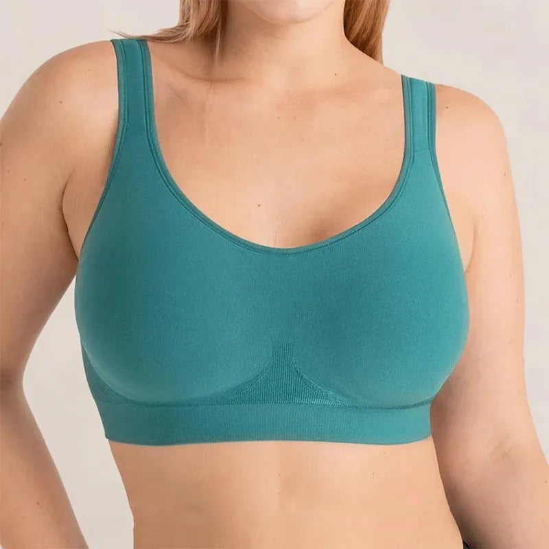 Women Daily Comfort Wireless Bra - Silk Decoration Removable Pad