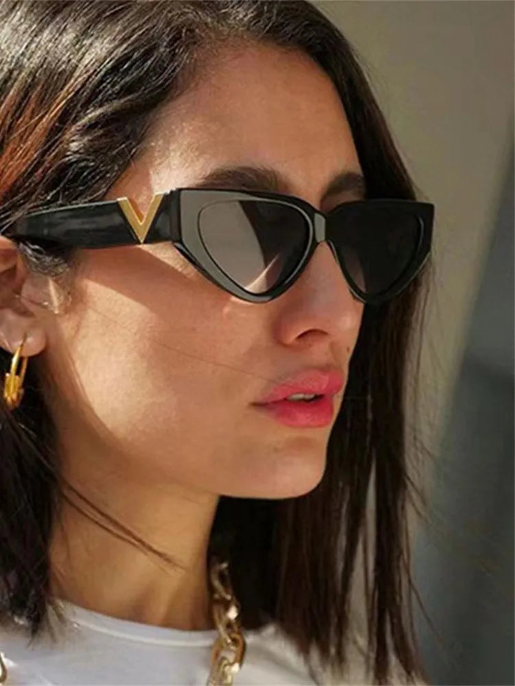 Luxury Vintage Cat Eye Sunglasses - Designer Fashion UV400 Women