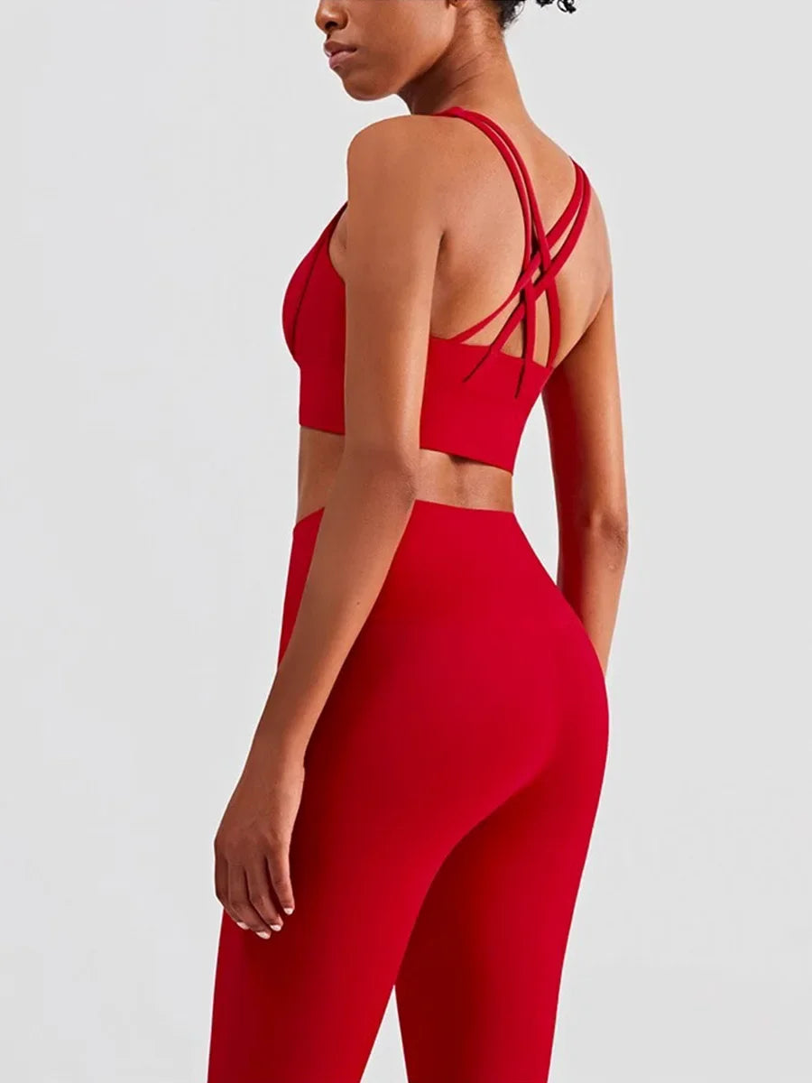 2 Piece Yoga Clothes - Athletic Tracksuit Sports Bra & Leggings