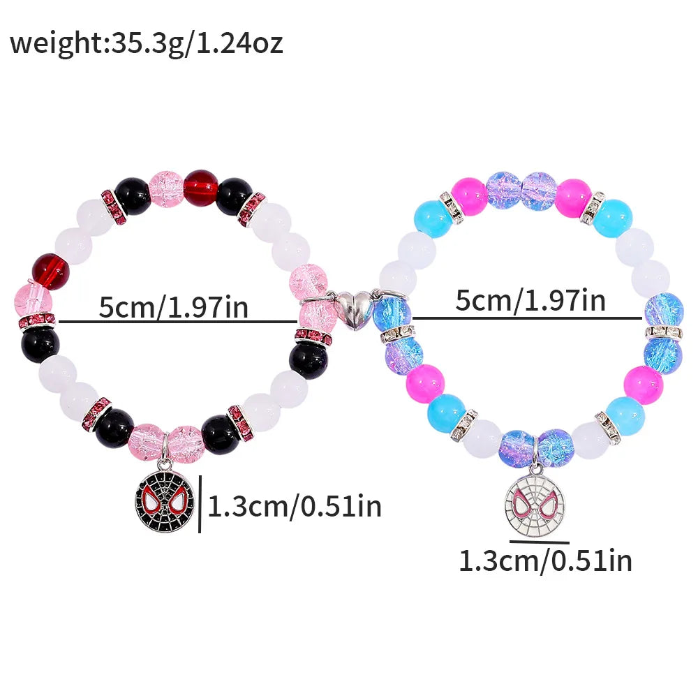 Spiderman Friendship Bracelets, Best Friend Bff, Halloween, Christmas, Matching Rope, Beads Chain, Couples Bracelets, New, 2025