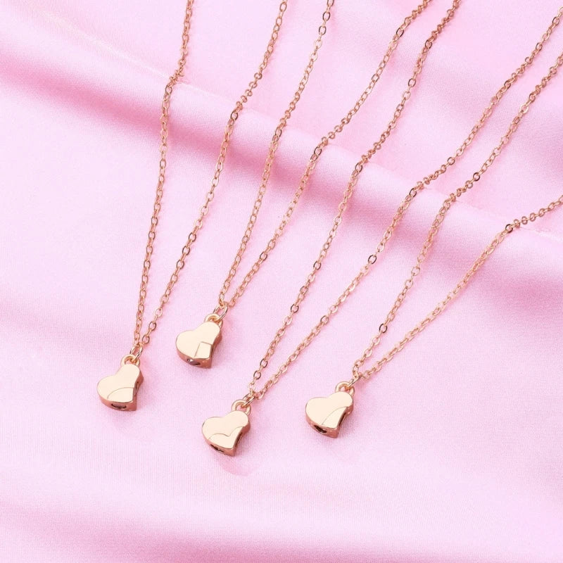 4 Piece Four Leaf Clover Stitching Necklace Magnet Stone BFF Friendship Heart Pendant Chain Choker Necklace Jewelry Dropship