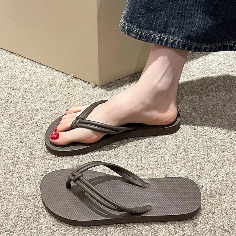 Women's Candy Color Flip Flops - Anti-Slip Summer Beach Slippers