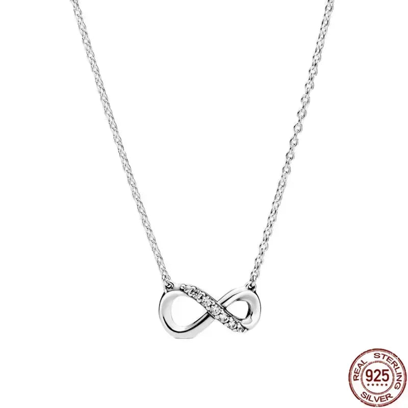 Christmas Birthday Surprise Gifts 925 Sterling Silver Exquisite Shiny Round Heart-shaped Necklace Classic Charm Women's Jewelry