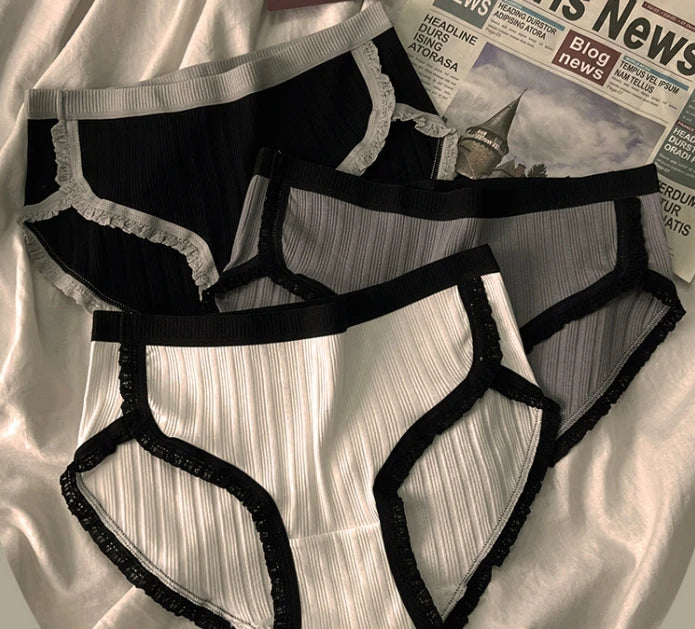 3Pcs/Set Cotton Panties Mid-Waist Women's Underwear Female Breathable Underpants Girls Solid Color Briefs Short Sexy Lingerie