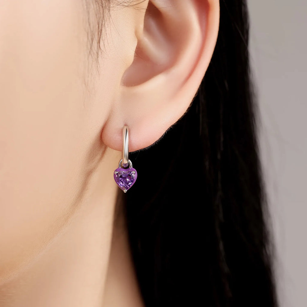 CYMYSS 2025 New 925 Sterling Silver Blue Heart Drop Earring Boutique Wedding Birthday Party Gift Jewellery Zircon Women Earrings