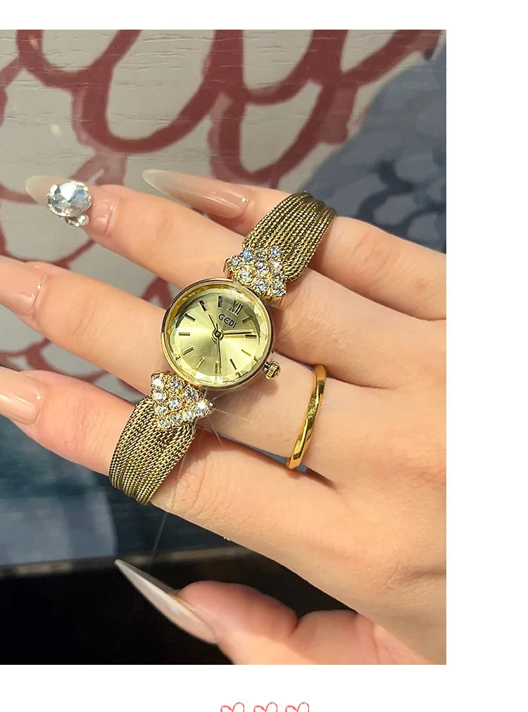 GEDI Luxury Retro High-End Ladies Watches Niche Vintage Quartz Woman Wristwatch Diamond Fashion Casual Watches for Woman