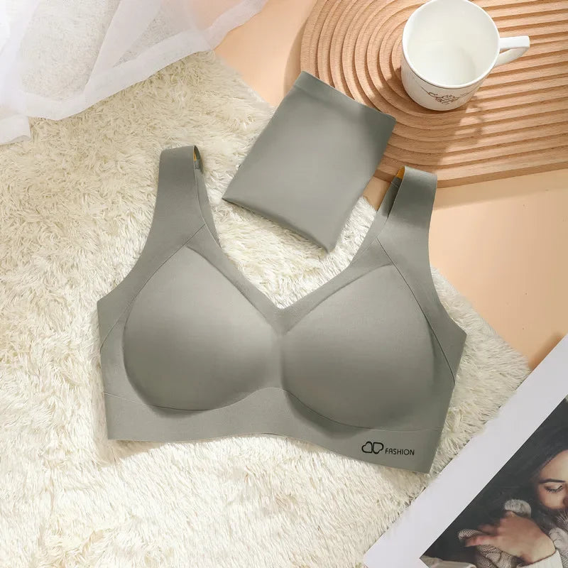 A /B / C Fixed Cup Seamless   Oversized Bra Thin Push Up  Women Underwear