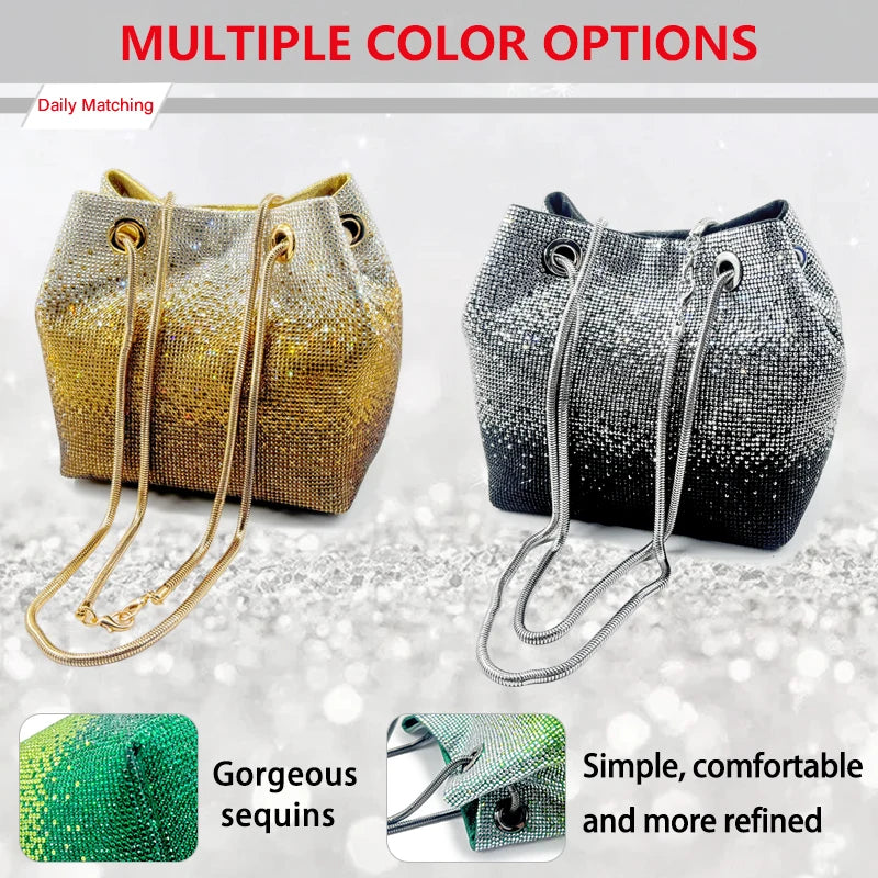 2025 Latest Italian Design Luxury Shiny Wedding Party Ladies Handbag high quality Diamond Tote Evening Bag