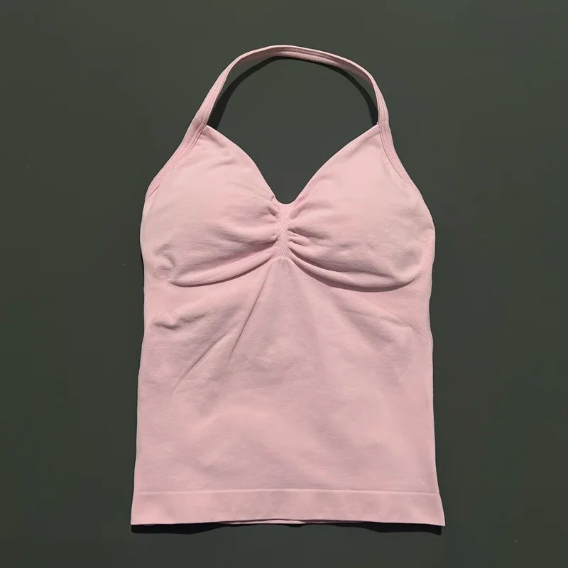 HISTELLO Impact Sports Bra - Longline Strappy Yoga Tank Top