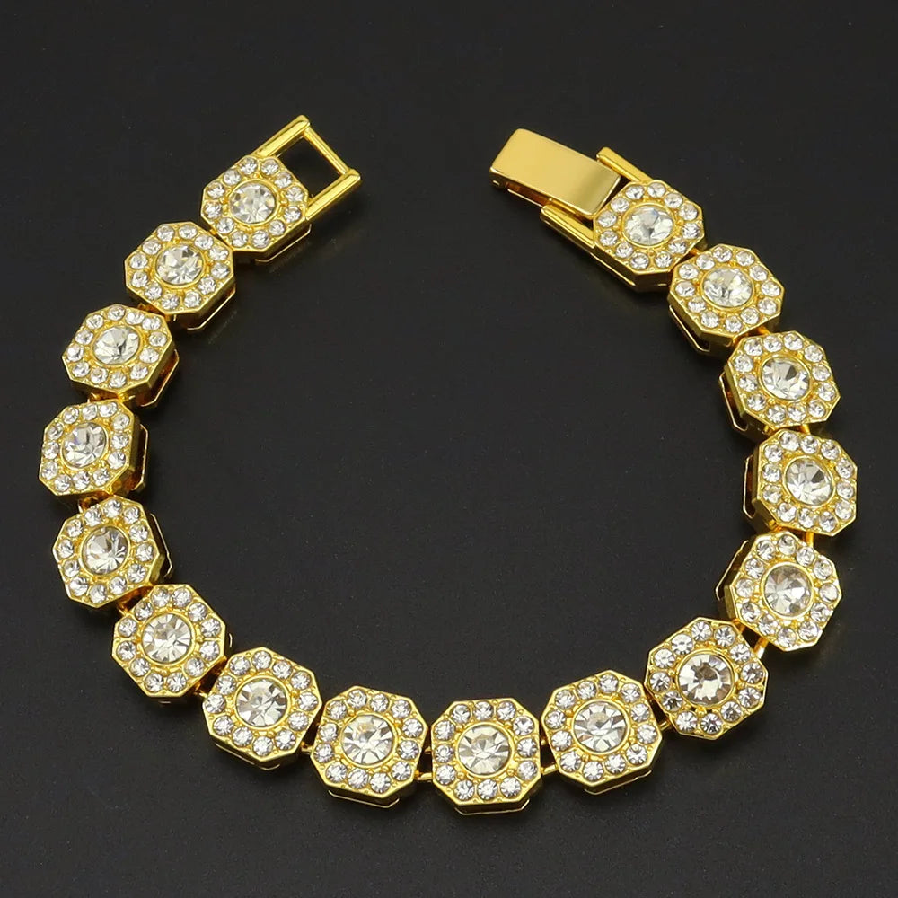 HNSP 13MM Wide Luxury Bracelet For Men Women Hip Hop Hand Chain Jewelry Accessories