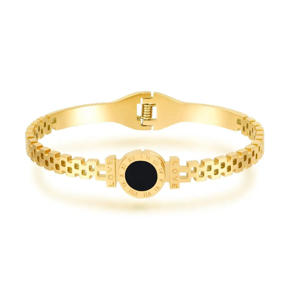 1PC Men's and Women's Fashion Roman Digital Stainless Steel Bracelet for Date, Travel, Banquet, Party, Festival Dressing Gifts