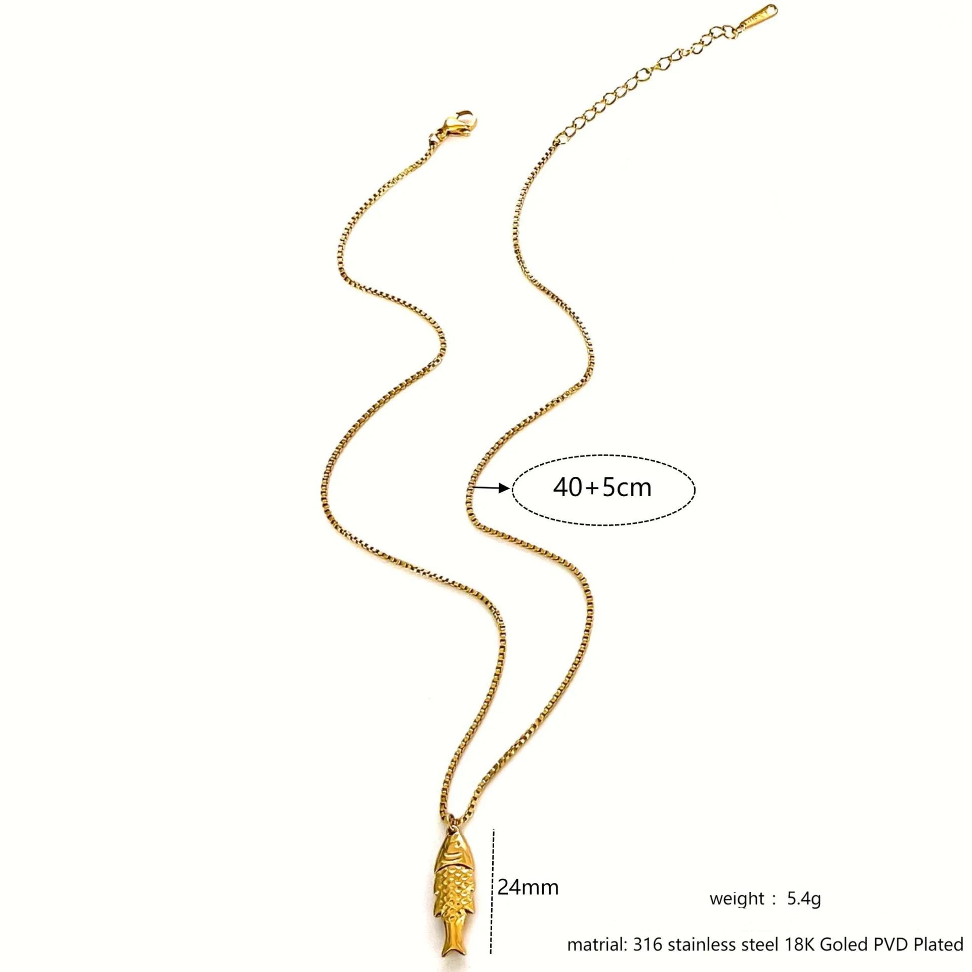 1/2pcs/Lot Cute Stainless Steel Gold Plated Small Fish Pendant Necklace for Women New Waterproof Beach Party Jewelry Summer Gift