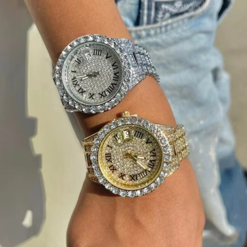 Luxury Rhinestone Watch Women - Sparkling Quartz Stainless Steel Gift