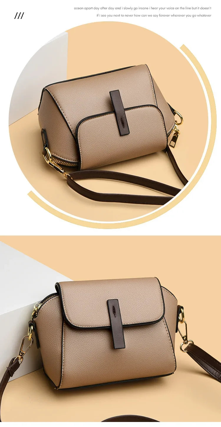 Luxury Designer Solid Color Women's Small Handbag Fashion Shoulder Messenger Bag Ladies Pu Leather Shell Crossbody Bag Bolsas