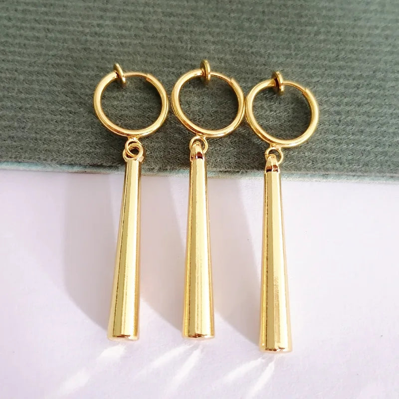 3Pcs/Set Roronoa Zoro Earrings Ear Clips Gold Color Small Geometric Non-Pierced Jewelry Hip Hop Wholesale Pendant Earrings