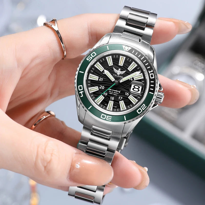 Yelang V1214 Solar Watch - Japan Eco-Drive Sapphire 100M Waterproof
