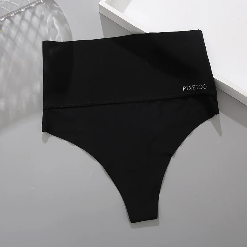 Seamless High Waist Women Thong Black Abdomen Hip Lift Briefs Body Shaping Underwear Breathable Female Panties Plus Size S-XL