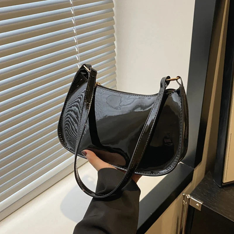 Retro Solid Color PU Leather Shoulder Underarm Bag Women's Fashion Handbags Casual Purses and Handbag Ladies Hand Bags