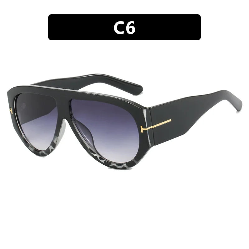 Vintage Oval Large Frame Sunglasses - Trendy Street Style UV400 Women