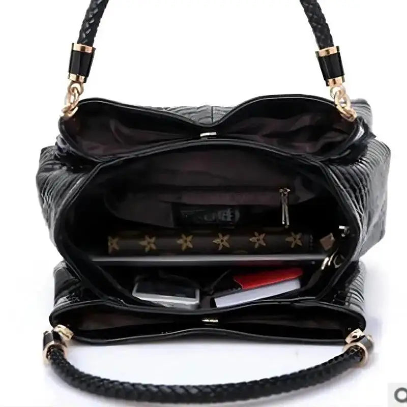 Crocodile Print Tote Bag - Large Capacity Daily Commute Shoulder Bag