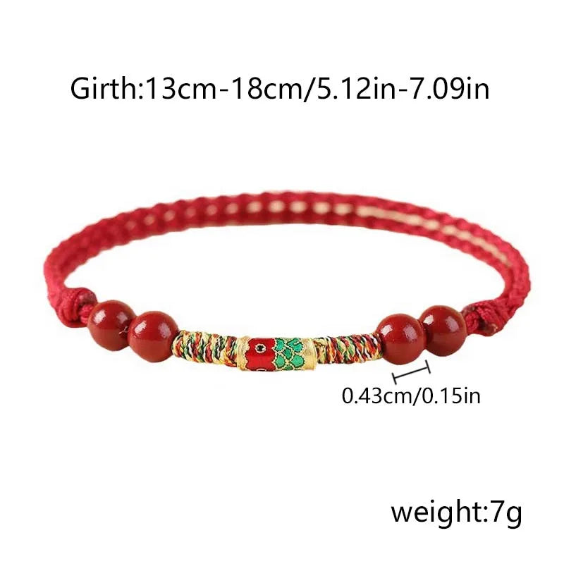 Lucky Red Thread Bracelet Men Women Tibetan Buddhist Lotus Infinity Cinnabar Beads Handmade Braided Rope Bracelets Party Jewelry