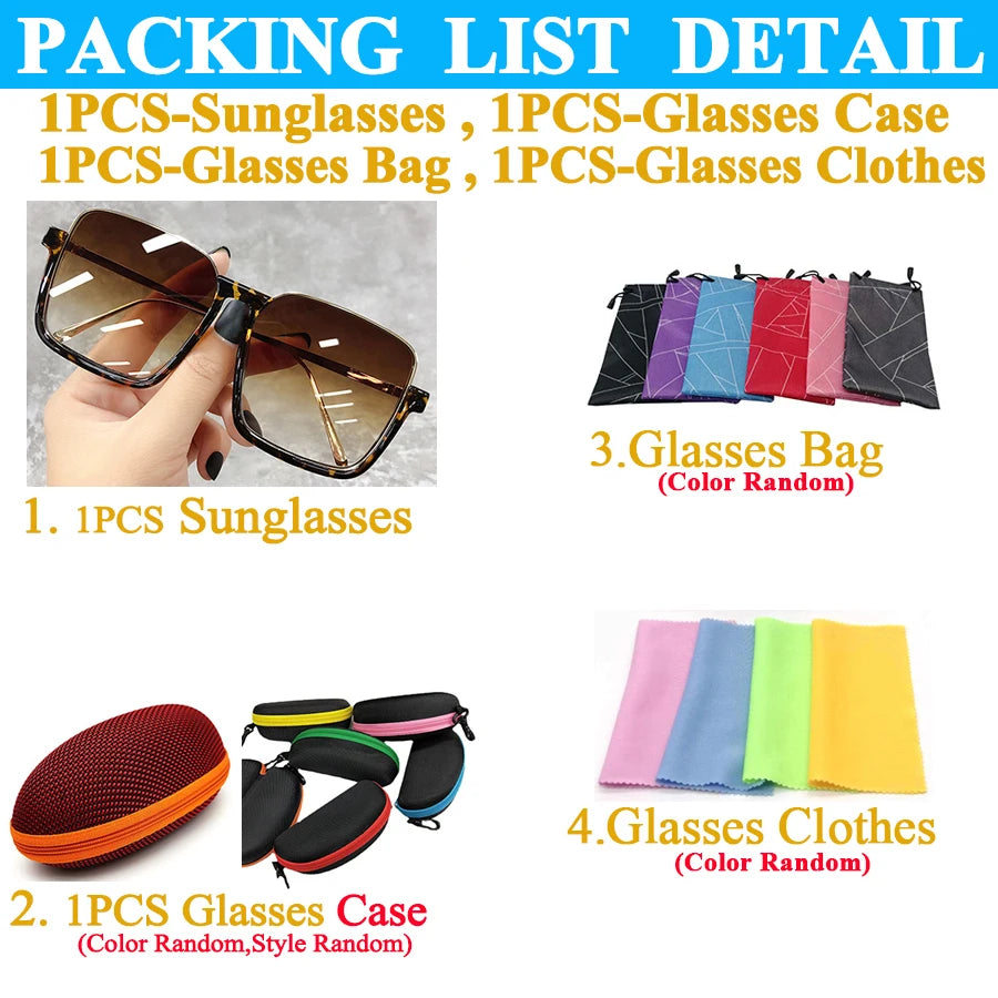 2025 Big Square Frame Travel Sunglasses - Luxury Gradient Unisex UV400