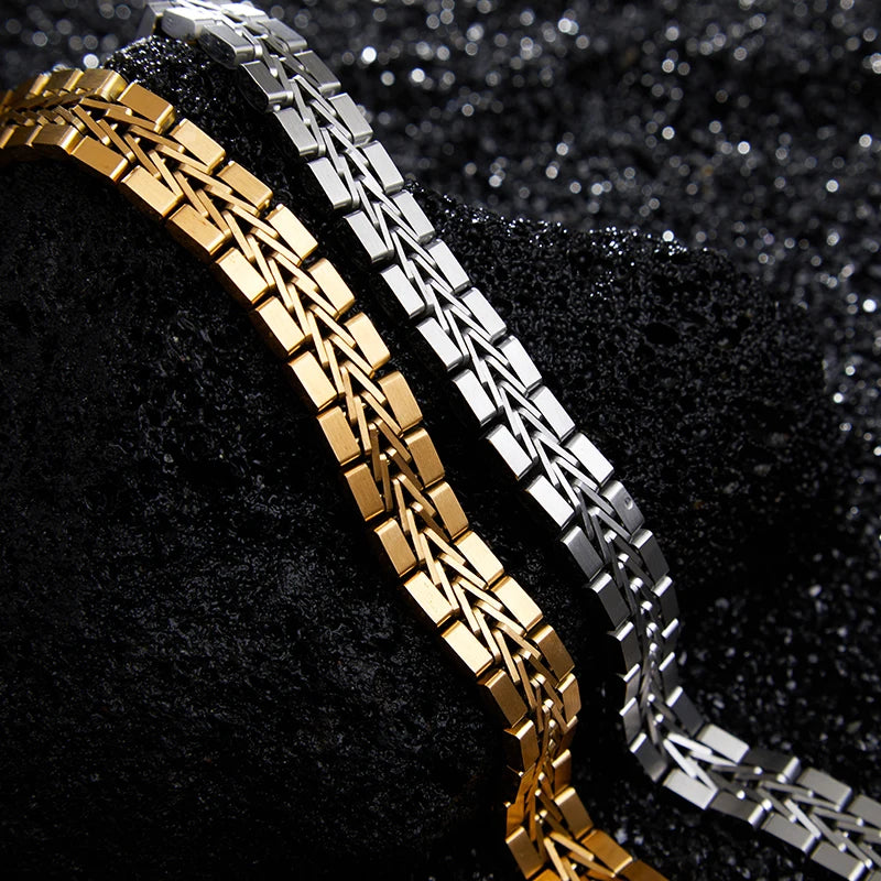 ROXI  | 2025 Stainless Steel Cuban Bracelet for Men Luxury Charm Party Jewelry Gold Plated Original Design Dropshipping