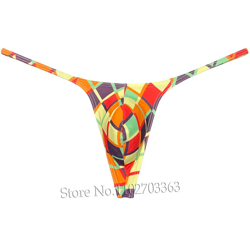 Men's Swim Thongs Micro G-string Enhance Big Pouch Underwear Male T-back Bikini Low Rise Strap Briefs Beach Quick-dry Underpants