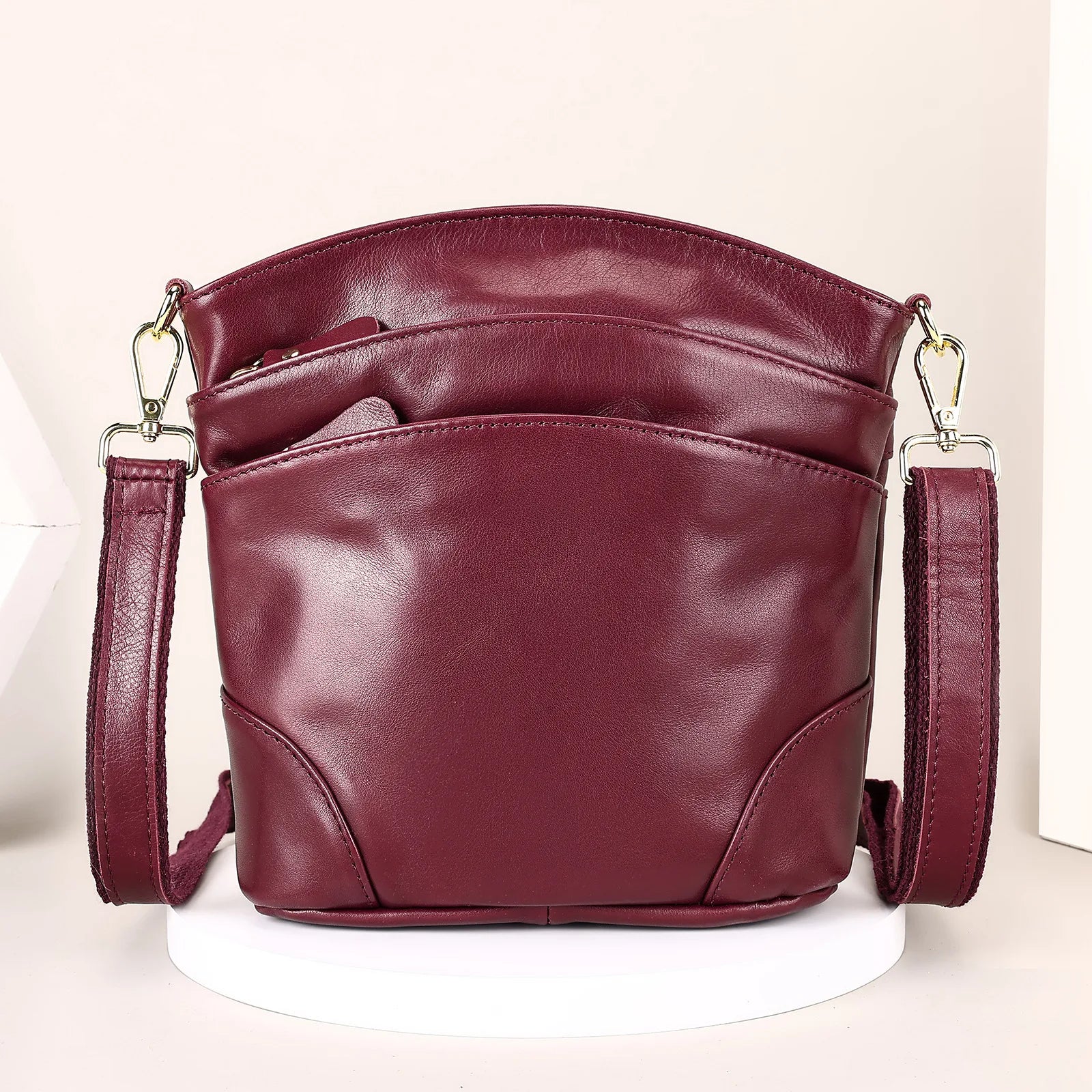 Genuine Leather Women Messenger Bags Cow Leather Crossbody Shoulder Bag Small Female Handbags Capacity Phone Bag for Girls