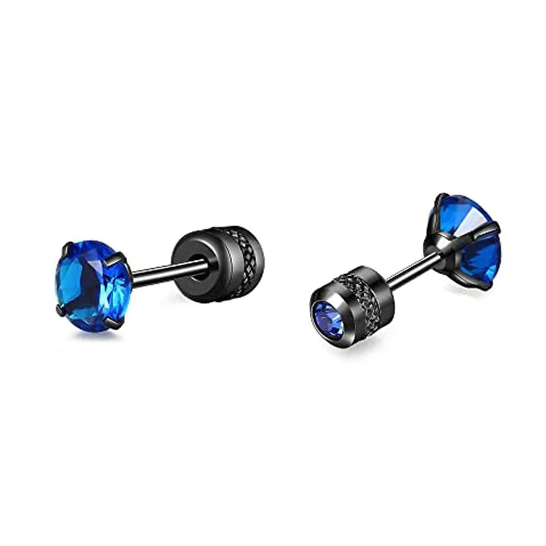 Glamorous Stainless Steel & Zircon Stud Earrings for Men – Hypoallergenic 5-Pairs Set, Durable & Versatile