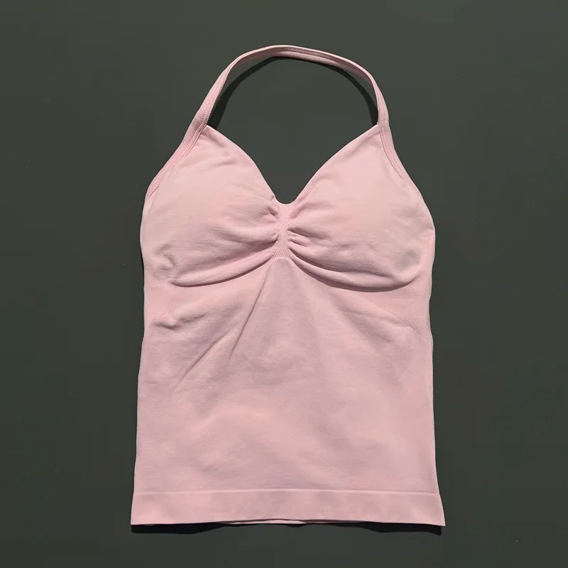 HISTELLO Impact Sports Bra - Longline Strappy Yoga Tank Top