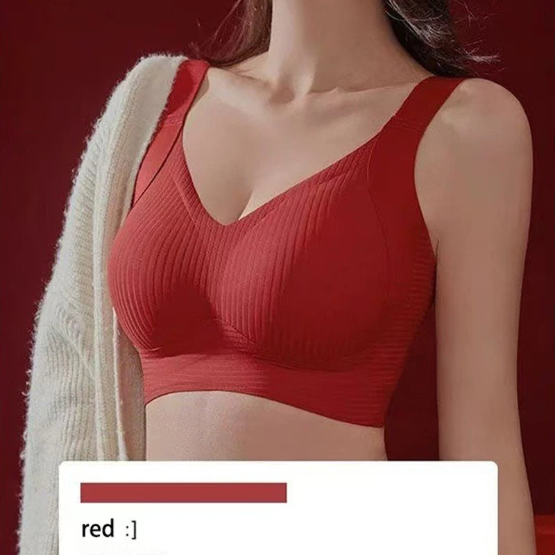 FINETOO Seamless Push-Up Bra - Wireless Removable Pads M-4XL