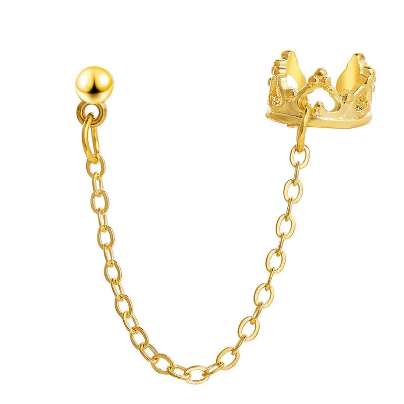 KOTiK 2024 New Gold Silver Color Leaves Clip Earrings for Women Fashion Ear Cuff Non-Piercing Earrings Set Trend Jewelry Gift
