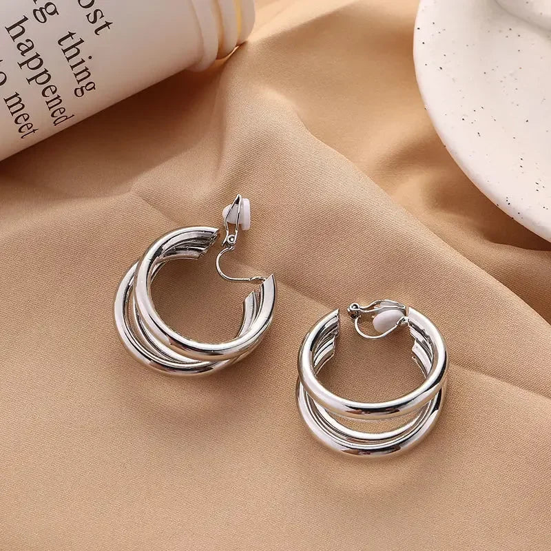 Hot Sale Statement Vintage Clip on Earrings Without Piercing for Women Fashion Earrings Party Gift Jewelry Clip Earrings