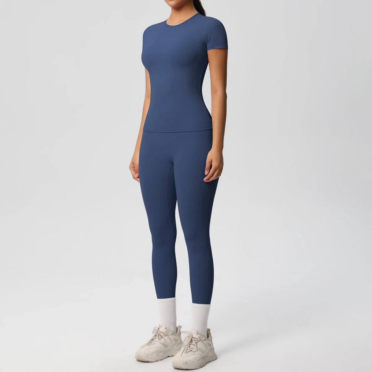 Women 2pcs Patchwork Sport Yoga Suit Gym Sports Crop Tops Sexy Bodycon Crop Tube Top Workout Leggins Booty Bum Leggins