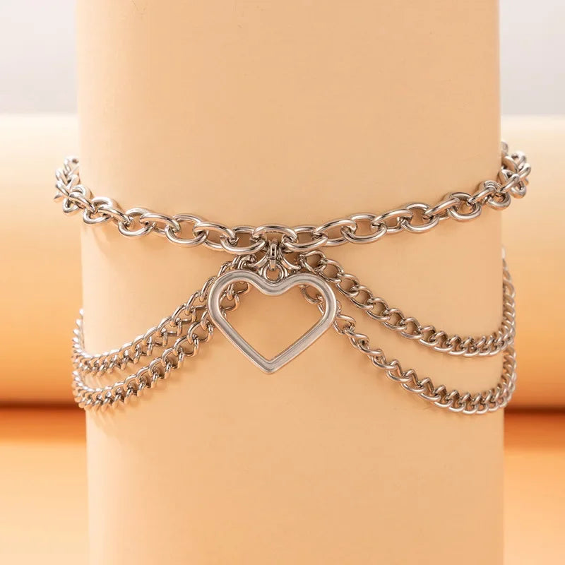 Classic Snake Multi-layer Anklet For Women Starfish Heart Shell Sexy Chain On Foot Leg Female Ankle Bracelet Beach Jewelry