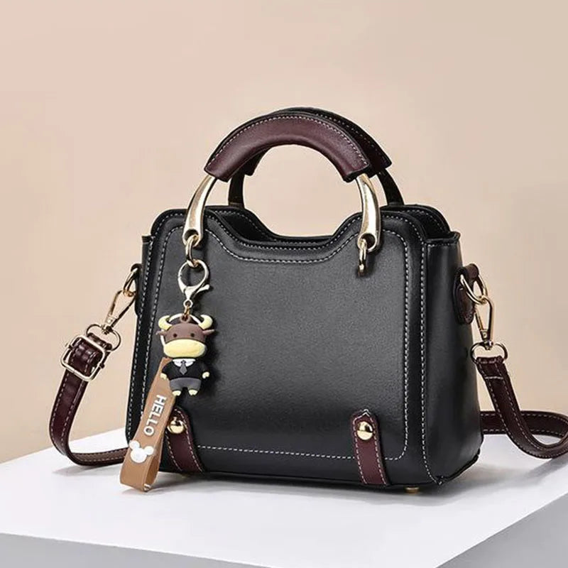 New brand shoulder Bag leather  Women's luxury designer handbag for 2024 women European and American retro cross body Tote bags