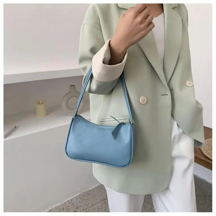 Handle Bag Women Retro Handbag PU Leather Shoulder Totes Underarm Vintage Top Handle Bag Female Small Subaxillary Bags Clutch