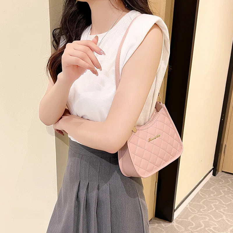 Women Soft Faux Ladies Crossbody Bag Underarm Bag Retro Handbag Fashion Design Girls Small Shoulder Bags