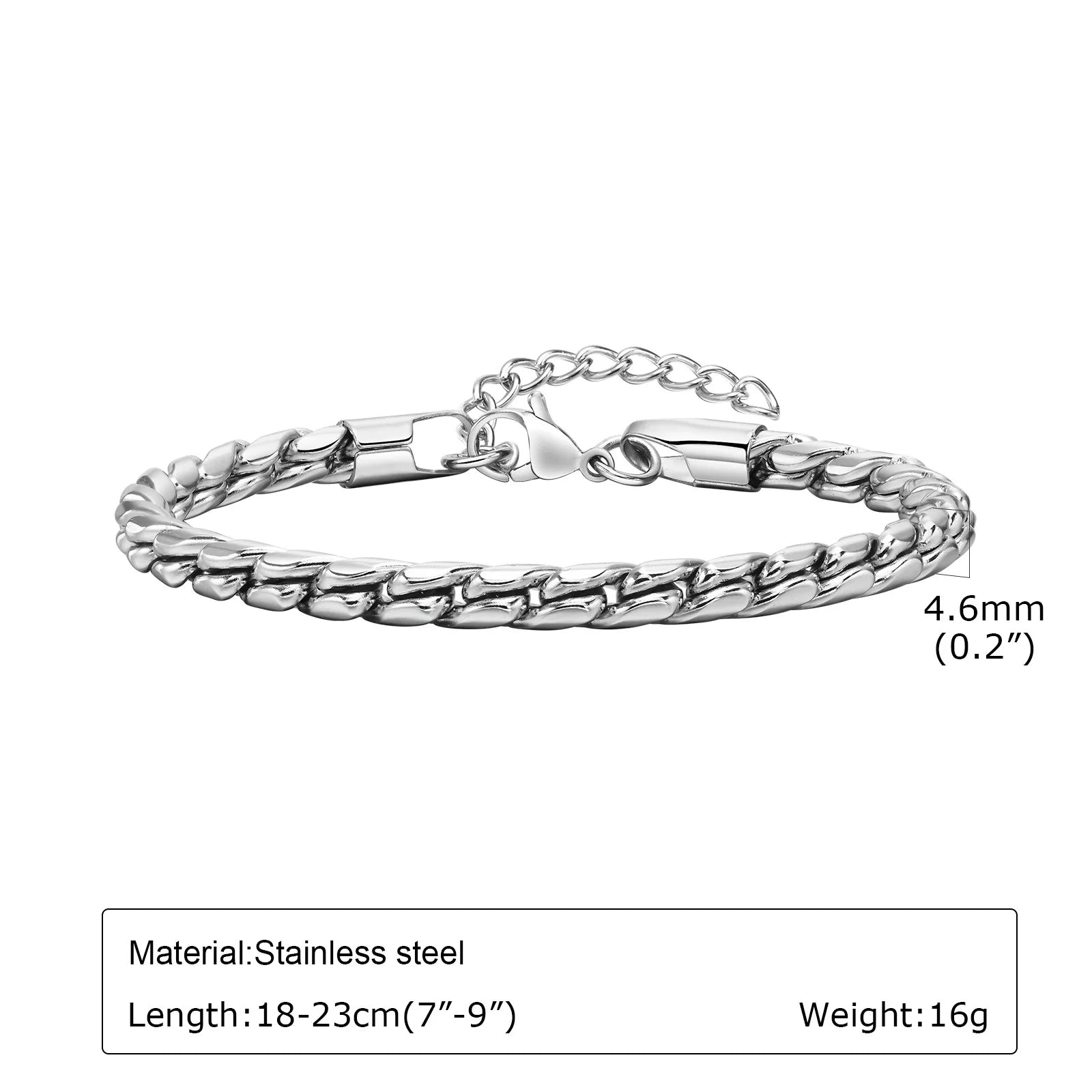 Vnox Colored Stainless Steel Handmade Snake Chain Bracelets for Men Boys,Adjustable Simple Metal Link Wristband, Hippie Jewelry