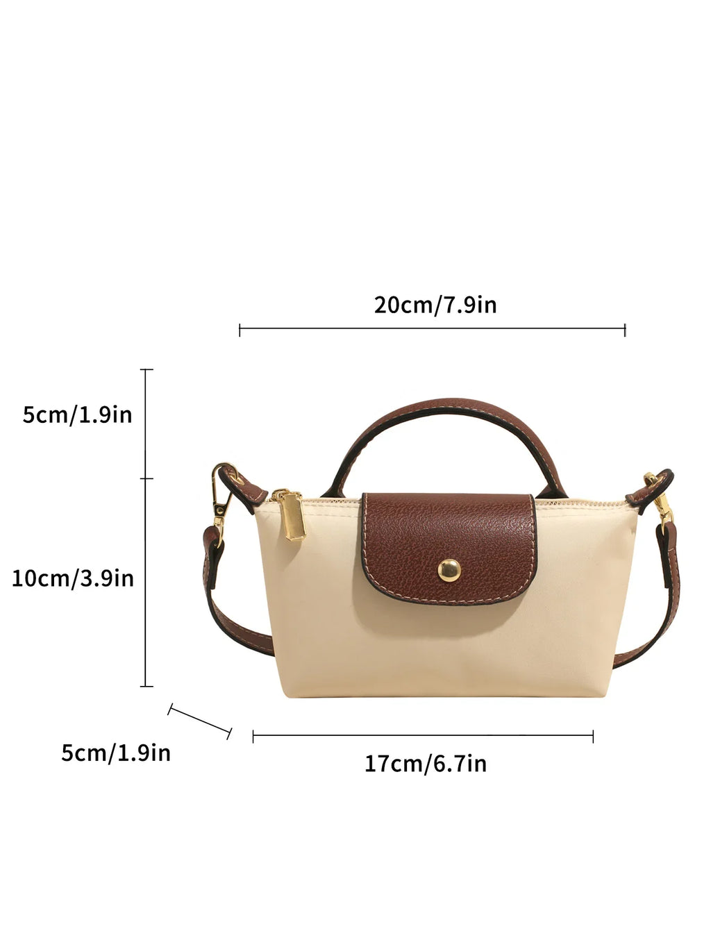 Retro Fashion Nylon Dumpling Bag Women's Crossbody Handbag Soft Polyester Lining Zipper Closure Shoulder Bag Handbag