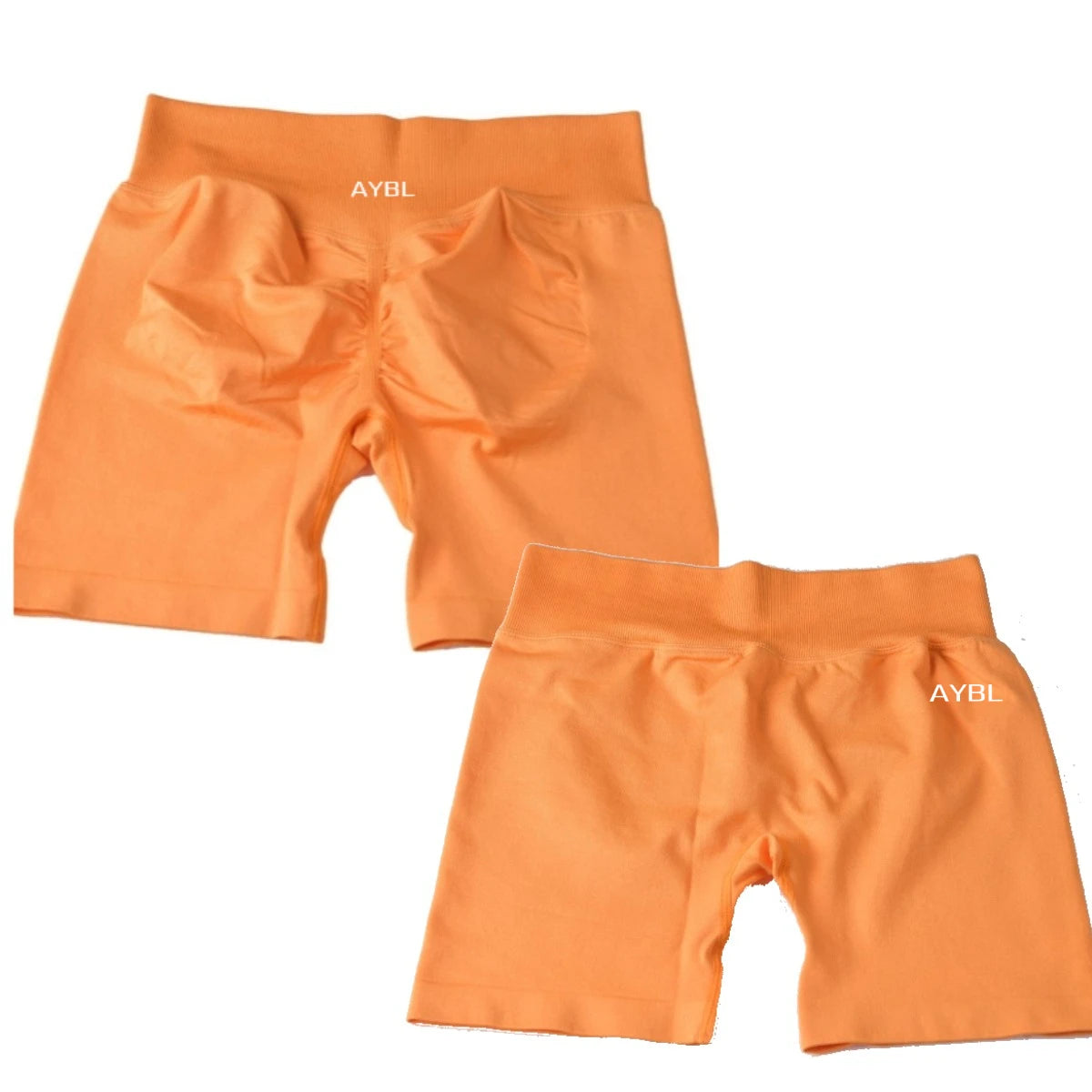 AYBL Yoga Shorts CrossFit Training Yoga Cycling Gym Workout Hot Girl's Low Ribbed Band Scrunch Butt Seamless Breathable Shorts