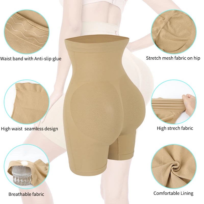 High Waist Body Shaper Shorts - Butt Lifter Mesh Buttock Enhancer